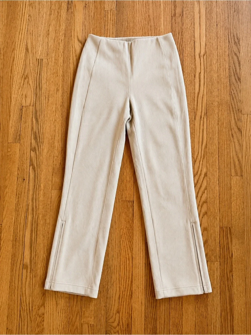 Lululemon Ribbed Softstreme Zip-Leg High-Rise Cropped Pants 25” Trench Size 2